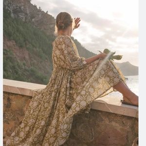 Daughters of India Kyra Midi in Golden Palm